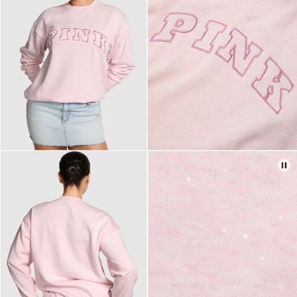 PINK Campus Fleece Oversized Crew Sweatshirt - Picture 2 of 6